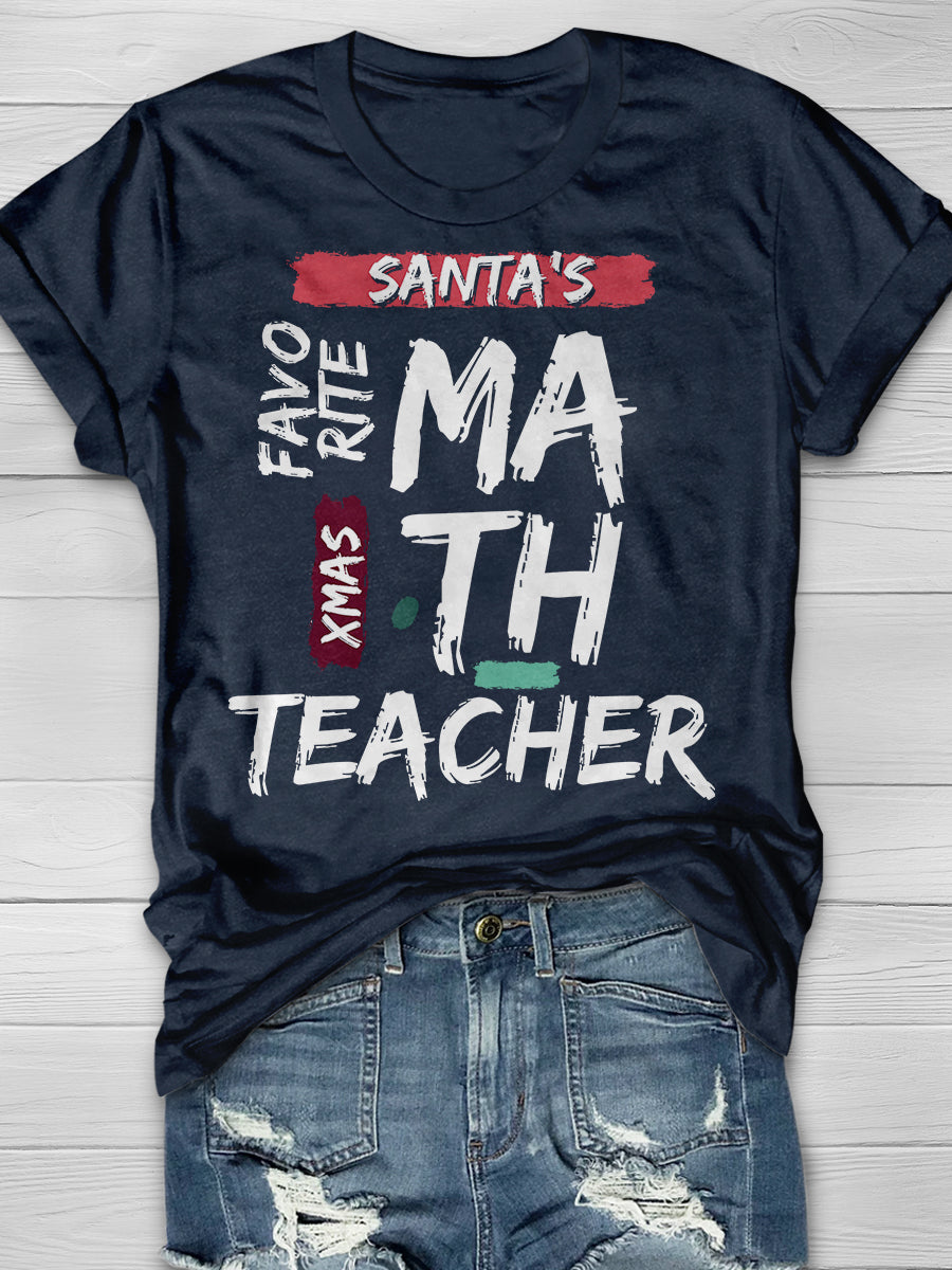 Christmas Math Teacher Print Graphic T-shirts