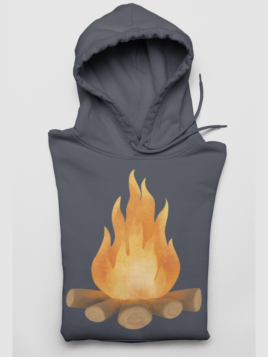 Camping Fire Graphic Pure Cotton Hoodie