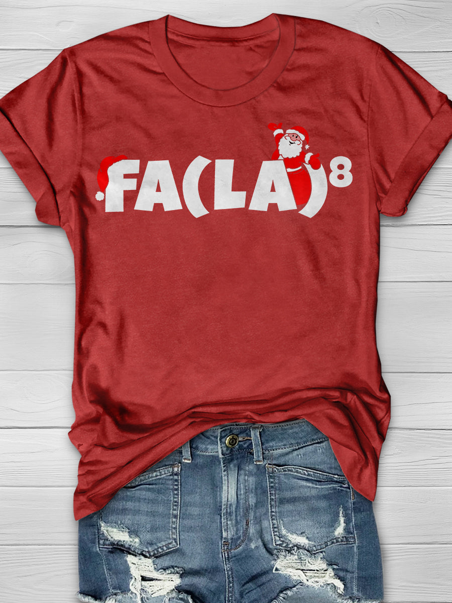 Funny Math Teacher Christmas Fa (La)8 Print Graphic T-shirts