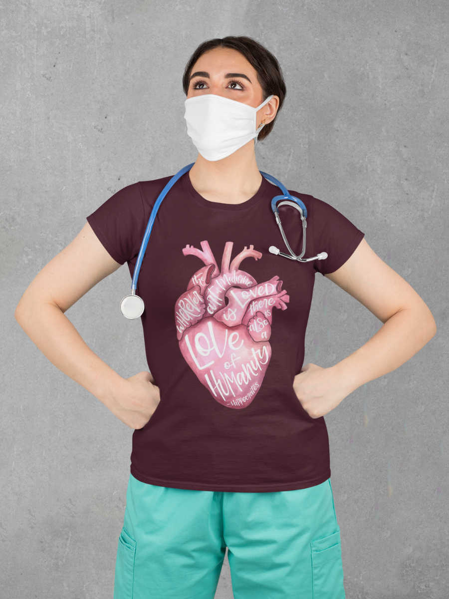 Heart of Medicine Journal Nurse Graphic T-shirt