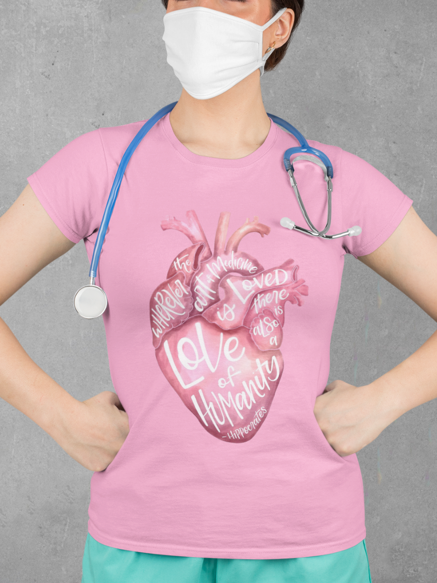 Heart of Medicine Journal Nurse Graphic T-shirt
