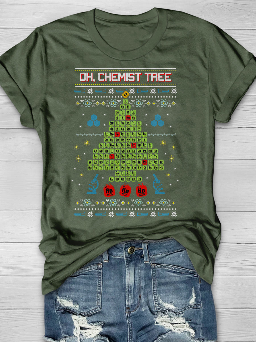 Oh Chemist Tree Print Graphic T-shirts
