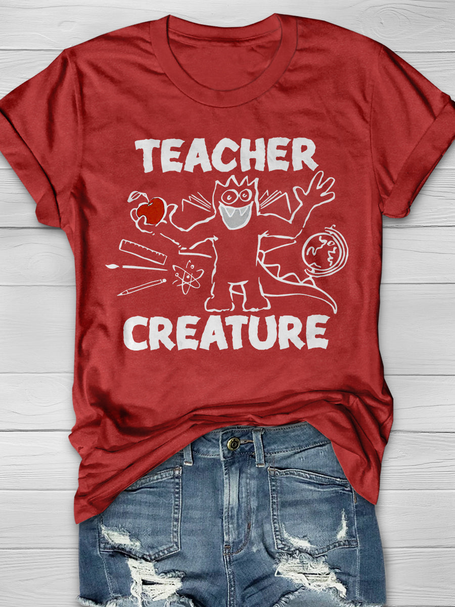 Teacher Creature Print Graphic T-shirts