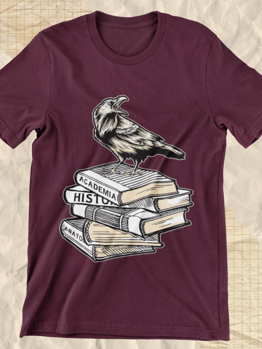 Dark Academia Aesthetic Raven Crow Graphic T-shirt