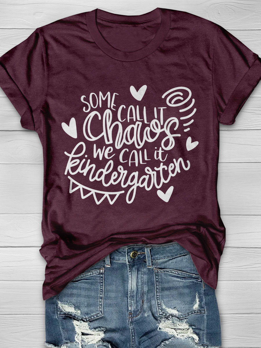 Kindergarten Teacher Print Short Sleeve T-shirt
