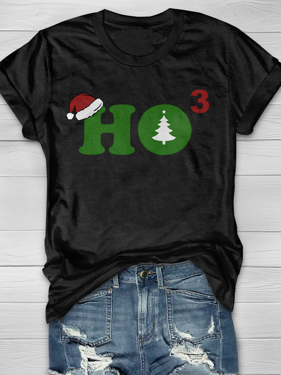 Ho Cubed Merry Christmas Print Graphic T-shirts