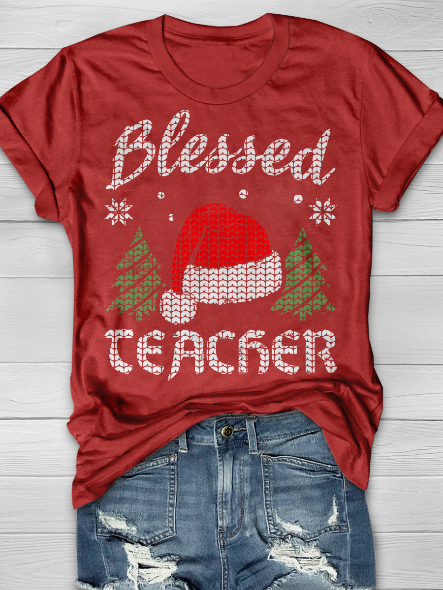 Blessed Teacher Print Graphic T-shirts