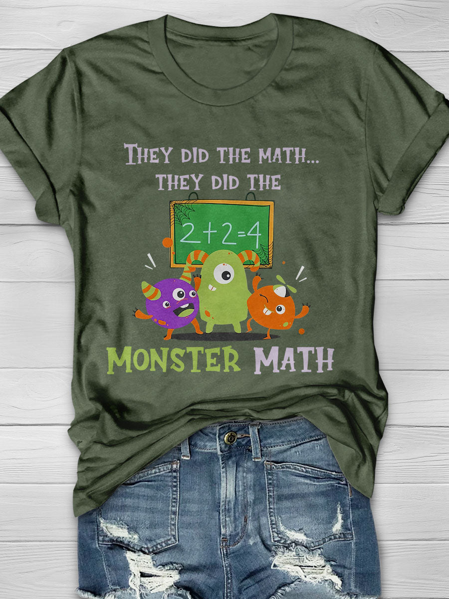Monster Math Print Short Sleeve T-shirt