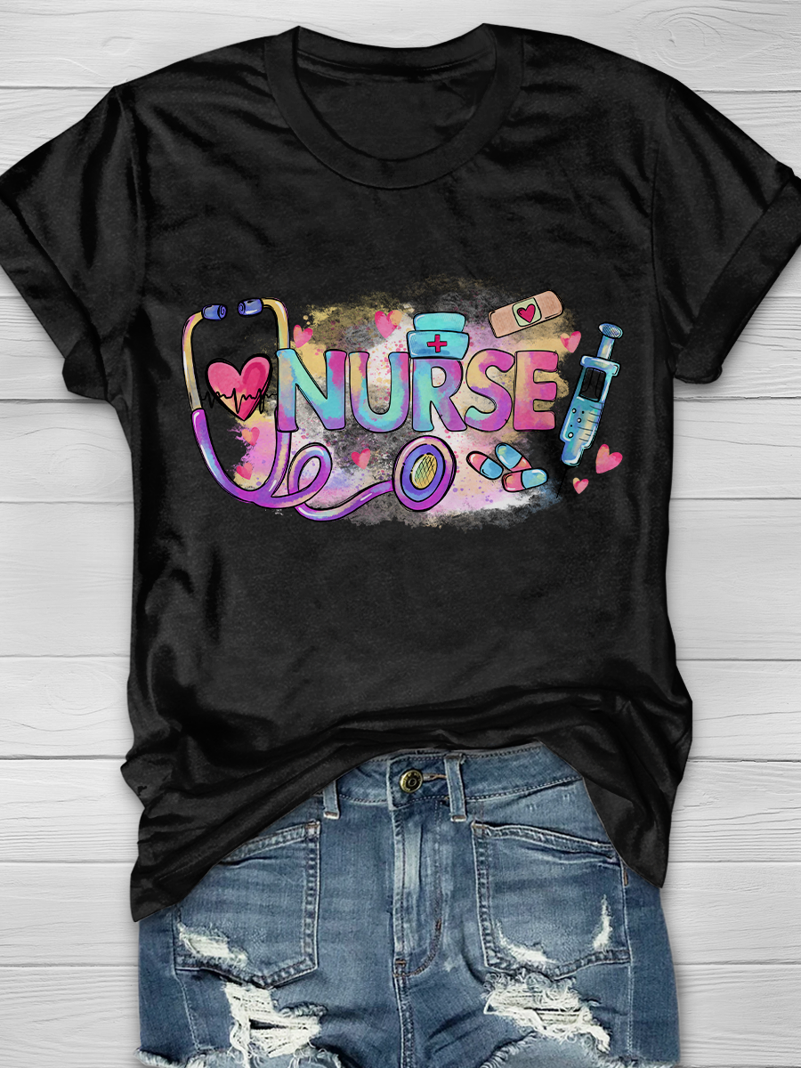 Nurse Stethoscope Graphic T-shirts
