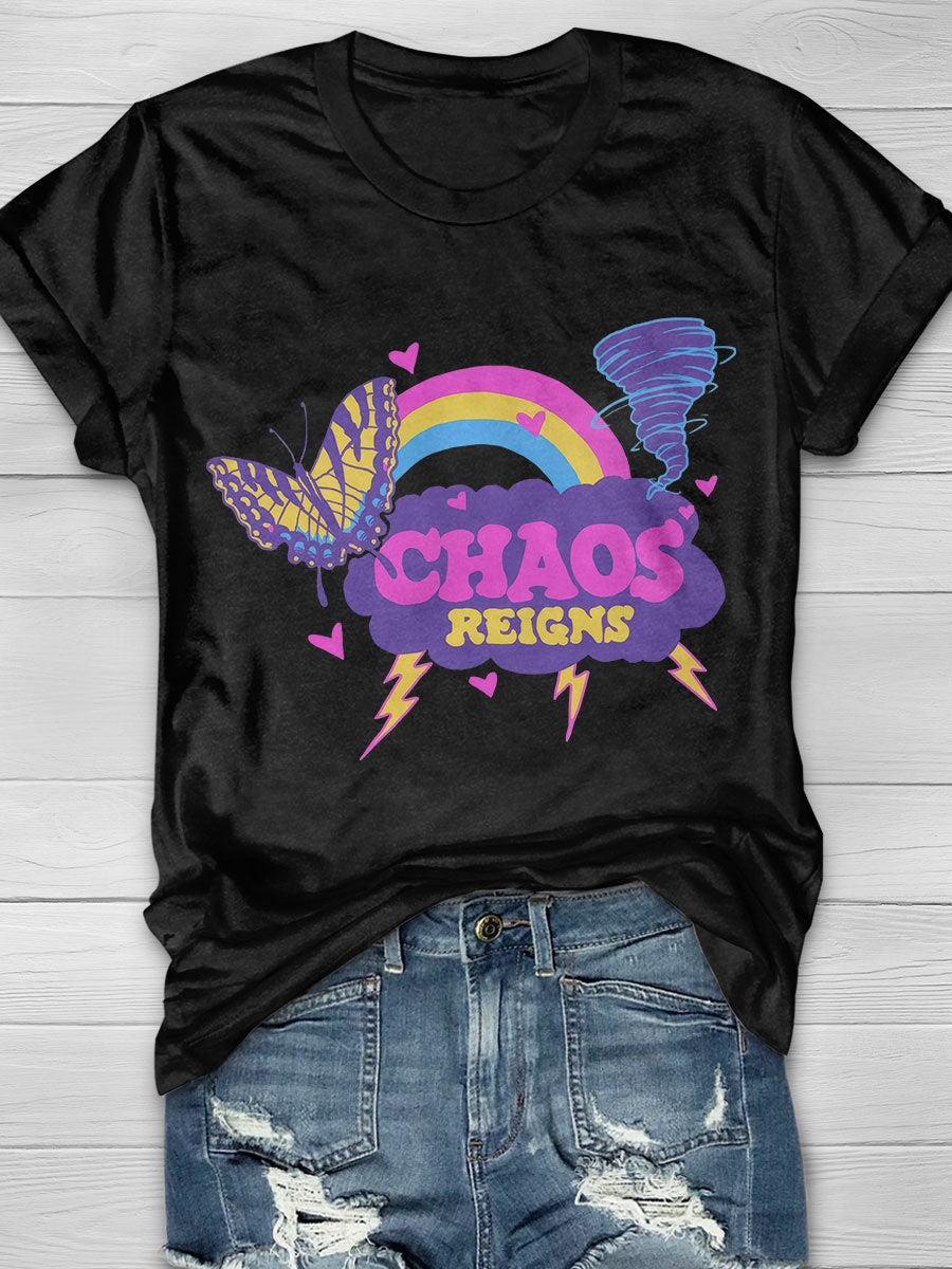 Chaos Print Short Sleeve T-shirt