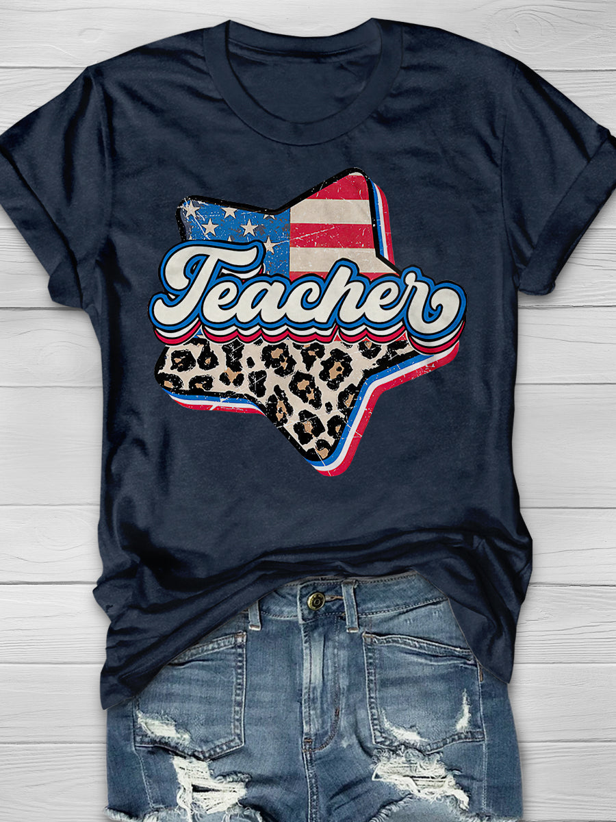 Teacher Print Graphic T-shirts