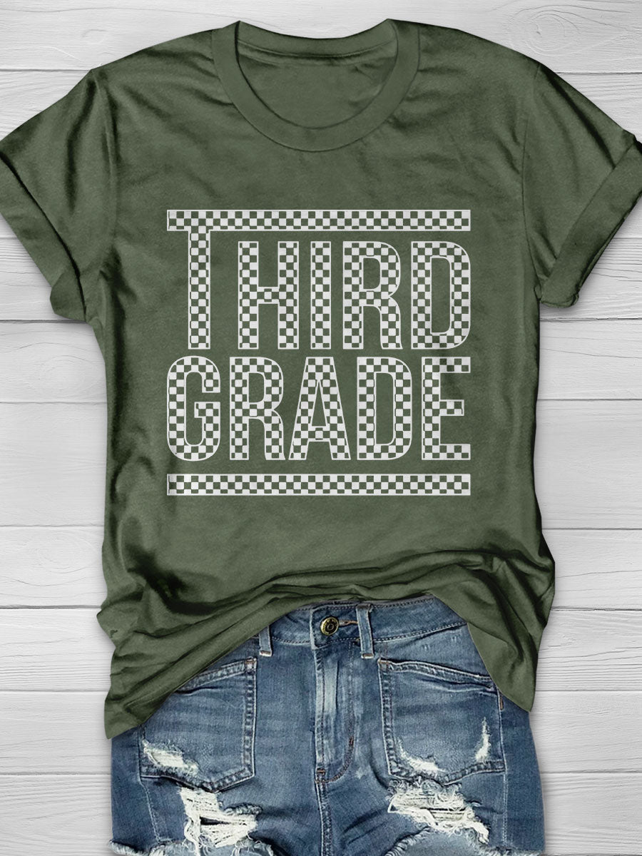 Third Grade Teacher Print Short Sleeve T-shirt