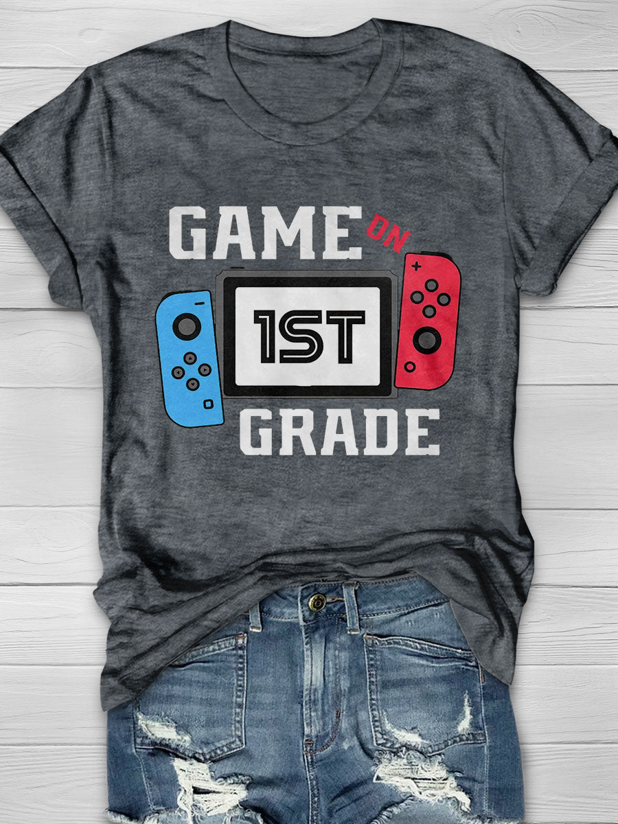 Game On First Grade Print Short Sleeve T-shirt