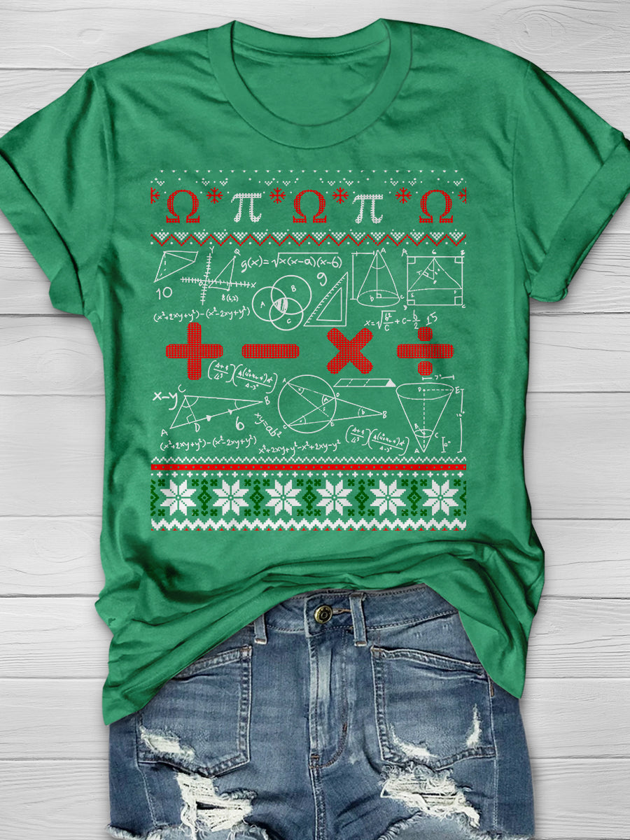 Christmas Love Math Teachers Print Graphic T-shirts
