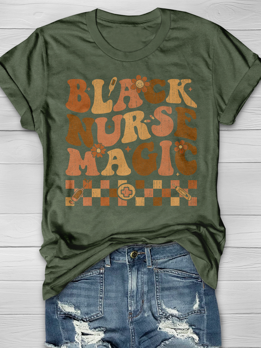 Black Nurse Magic Graphic T-shirts
