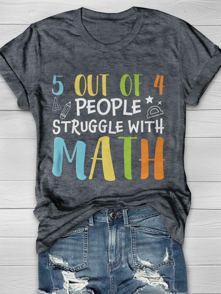 Funny Math Teacher Print Short Sleeve T-shirt