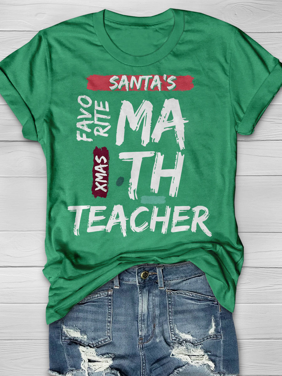 Christmas Math Teacher Print Graphic T-shirts
