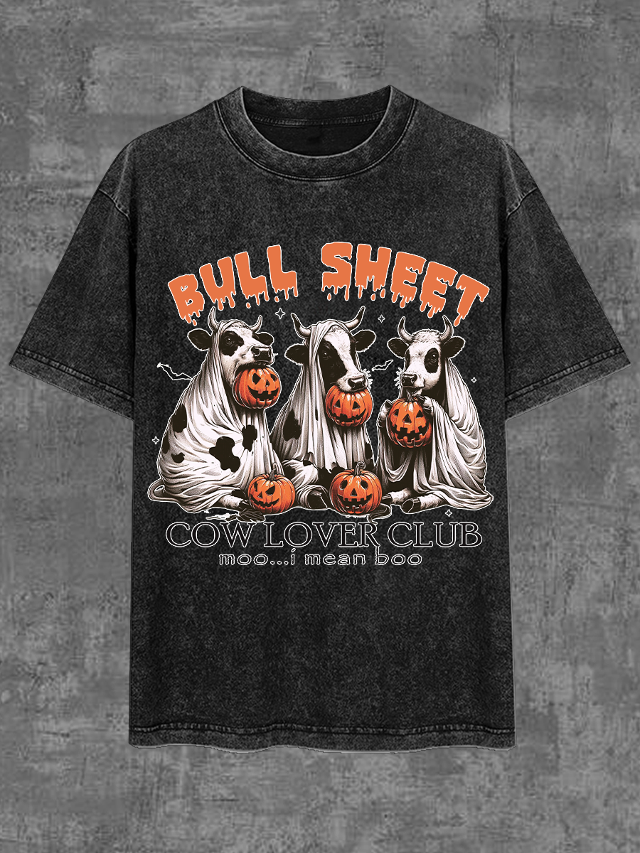 Bull Sheet Funny Halloween Vintage Washed T-shirt