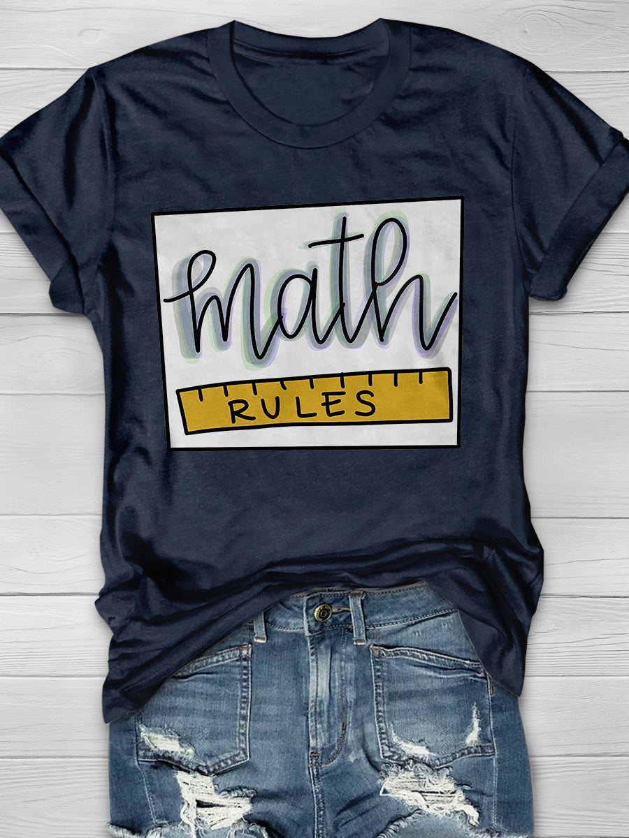 Math Rules Print Graphic T-shirts