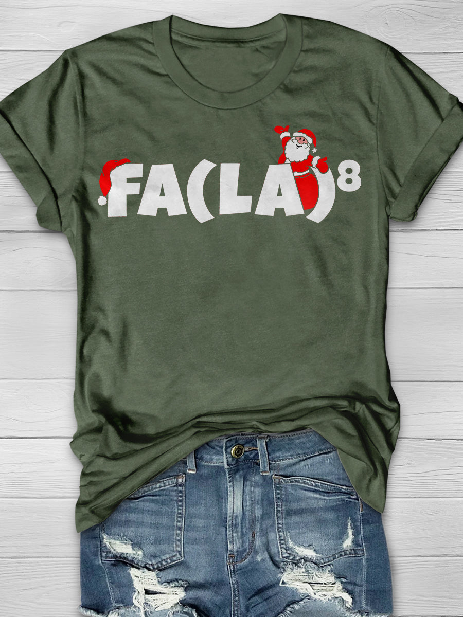 Funny Math Teacher Christmas Fa (La)8 Print Graphic T-shirts