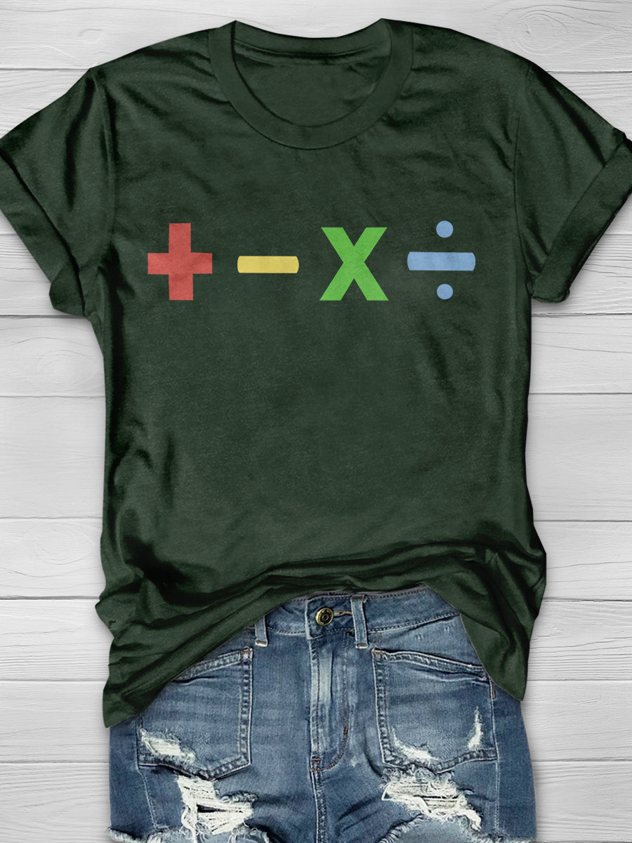 Great Teacher Math Print Graphic T-shirts