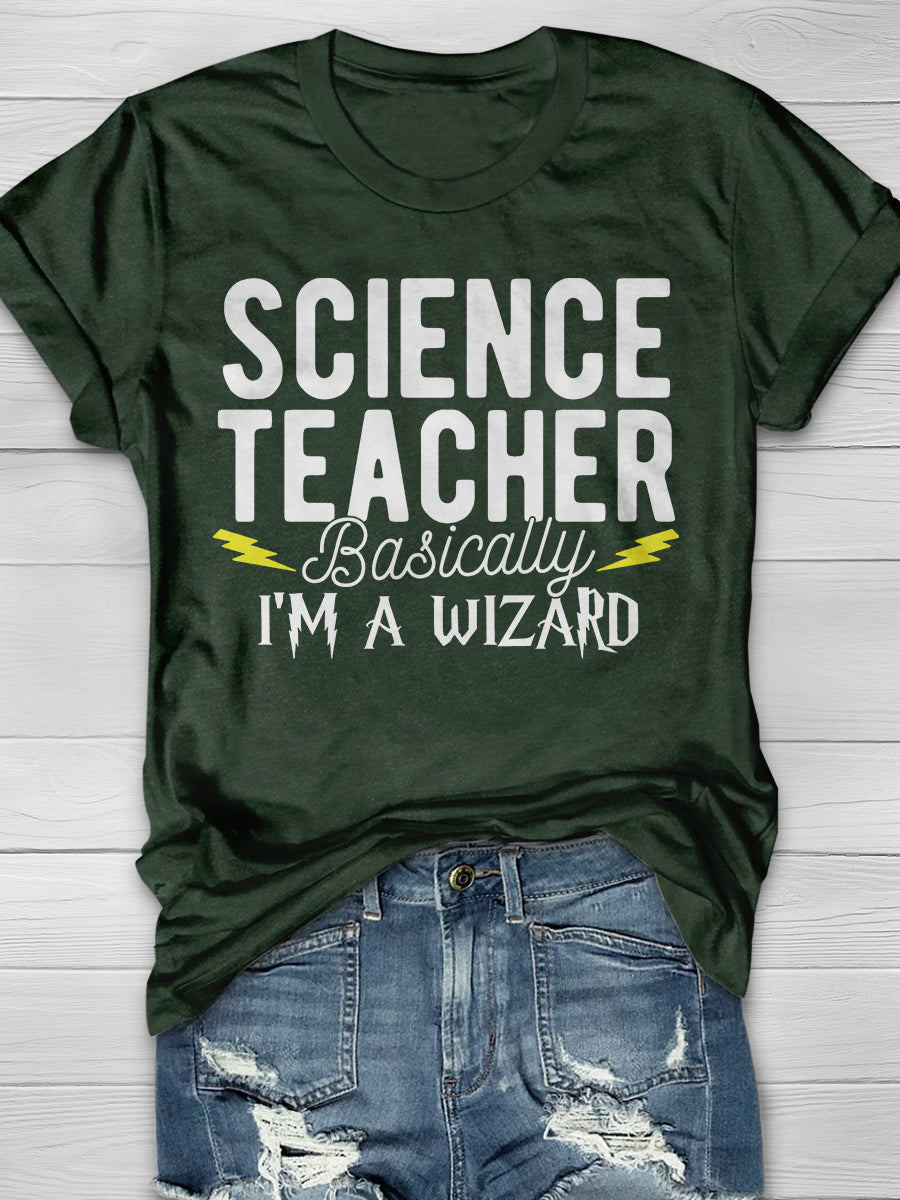 Science Teacher Print Graphic T-shirts