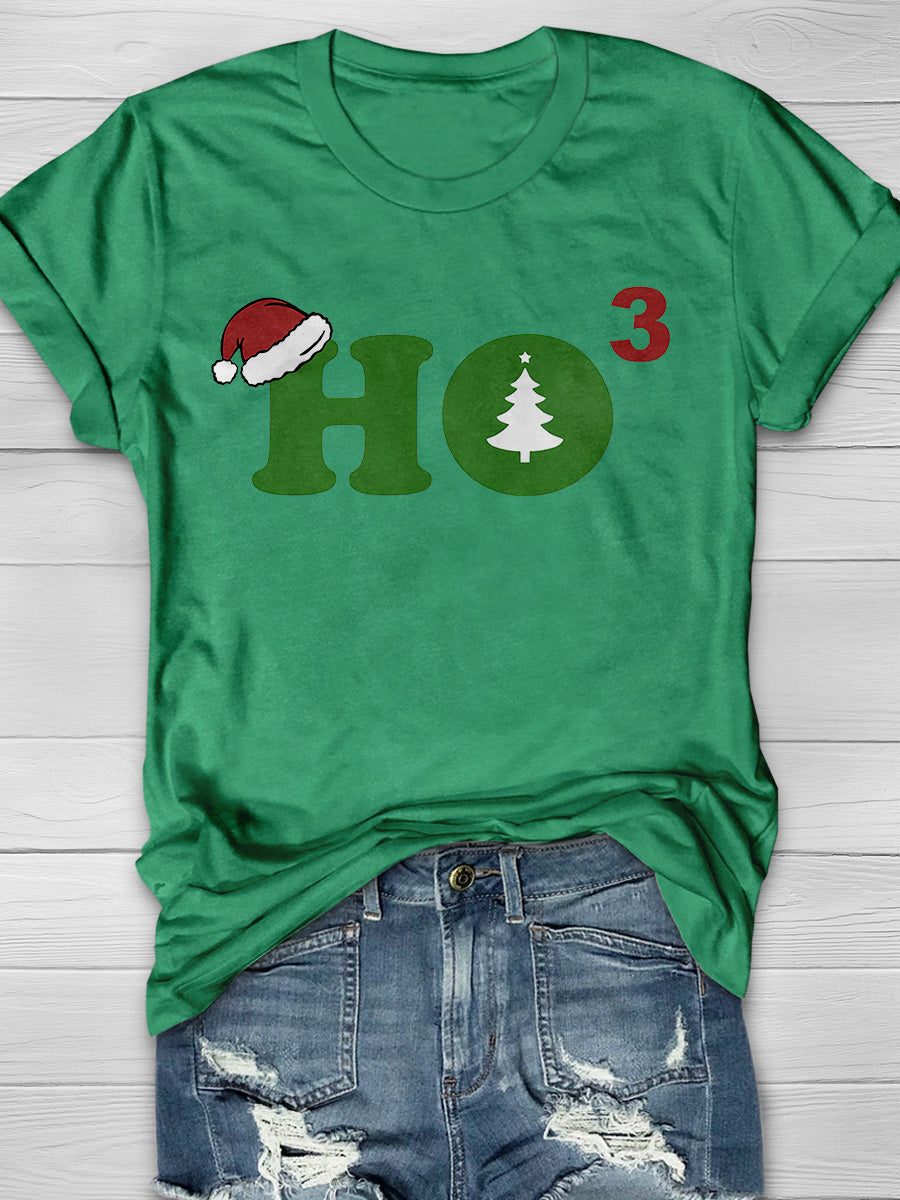 Ho Cubed Merry Christmas Print Graphic T-shirts