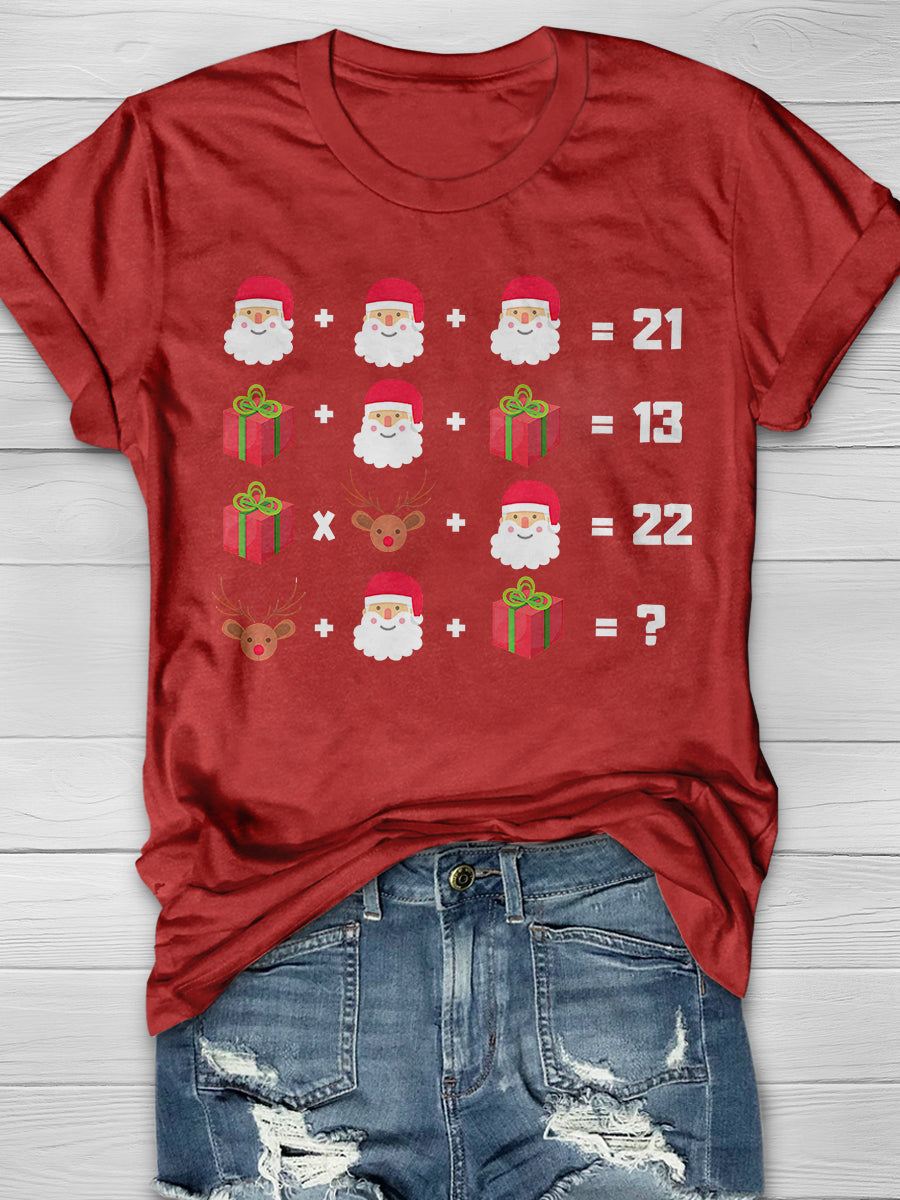 Christmas Math Print Graphic T-shirts