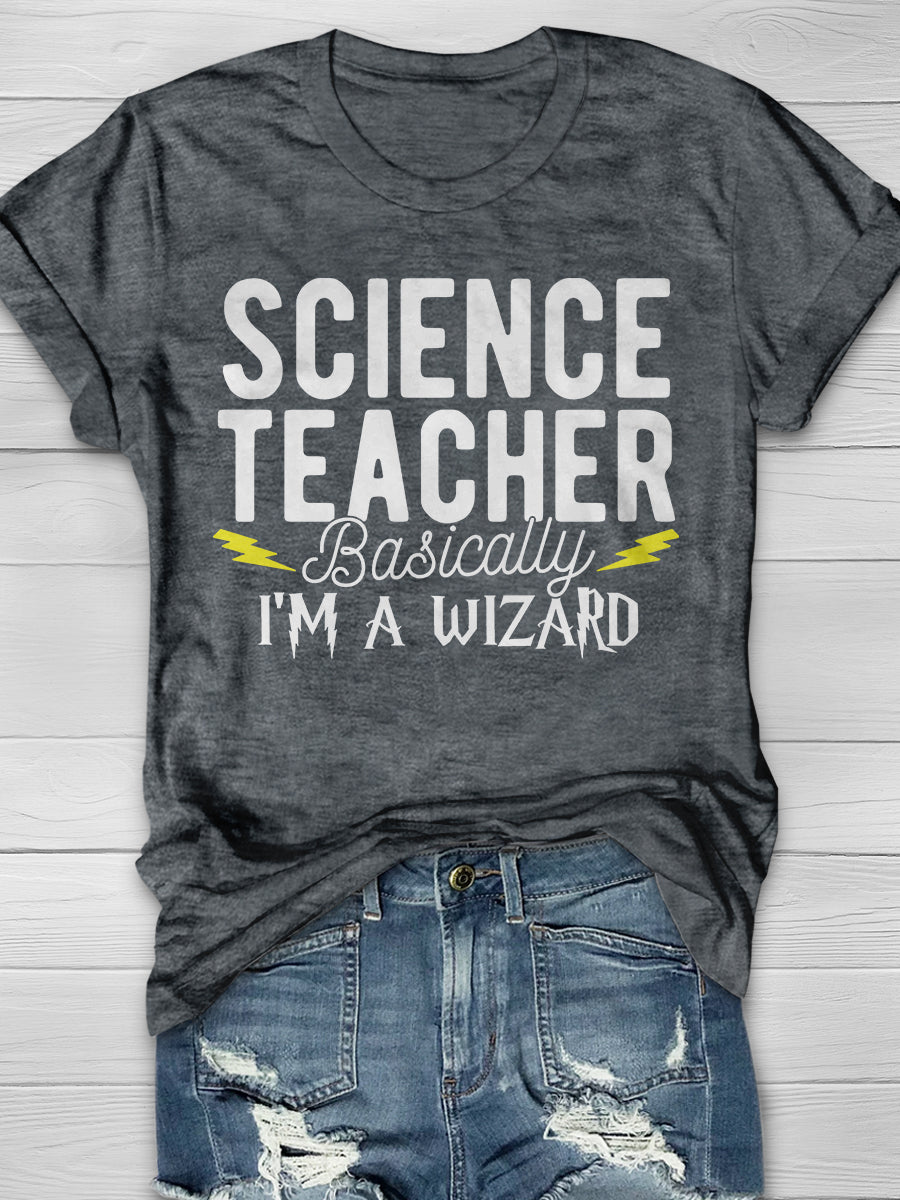 Science Teacher Print Graphic T-shirts