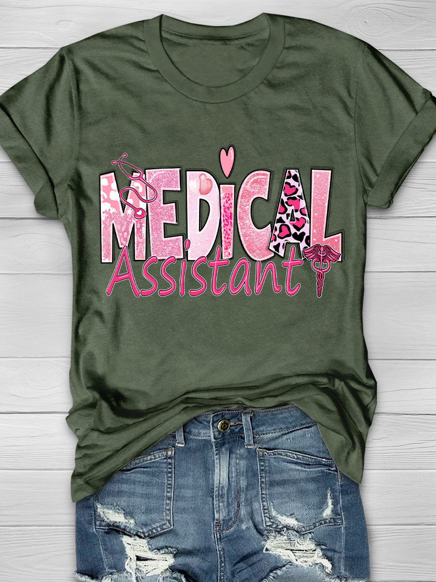 Medical Assistant Pink Graphic T-shirts