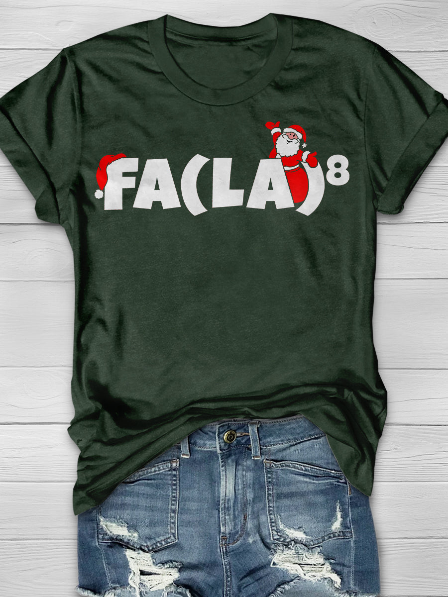 Funny Math Teacher Christmas Fa (La)8 Print Graphic T-shirts