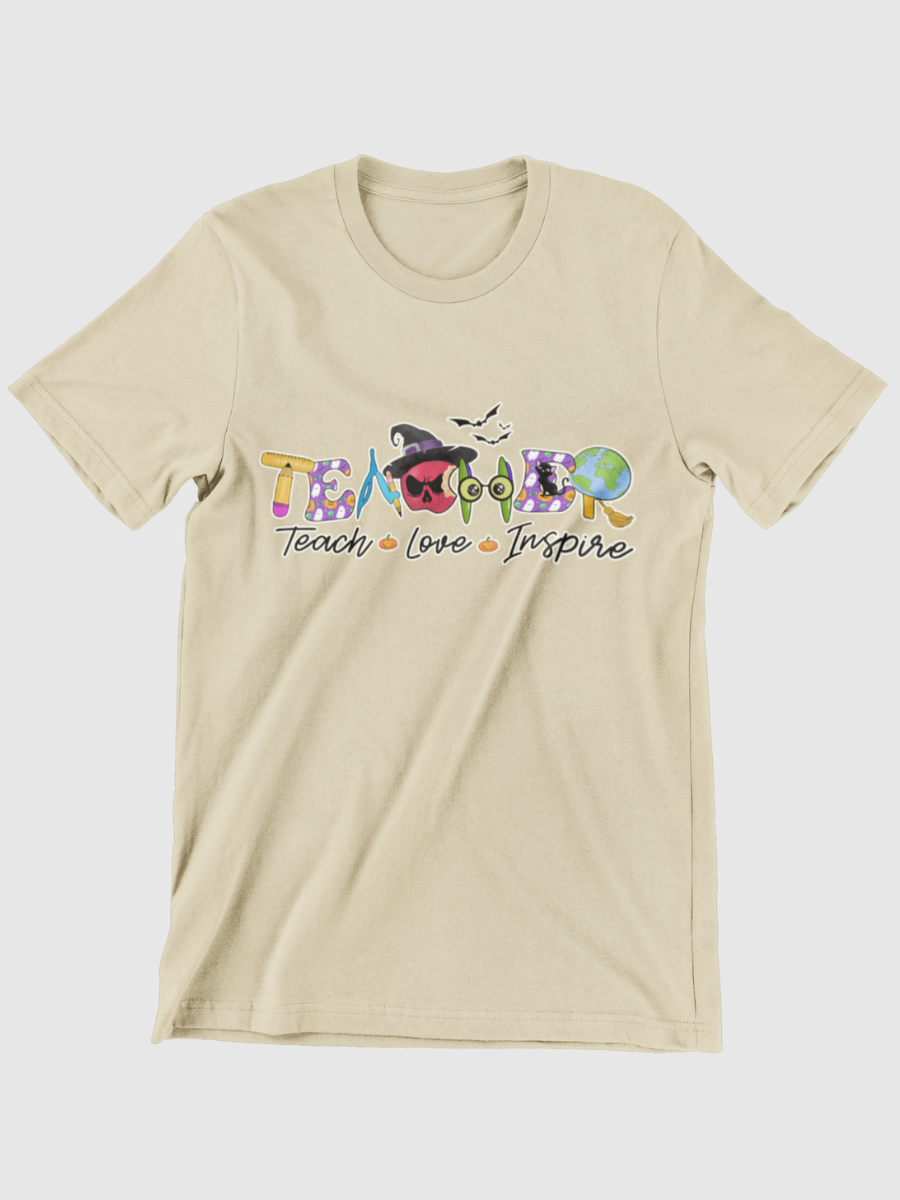 Teach Love Inspire Halloween Teacher Graphic T-shirt