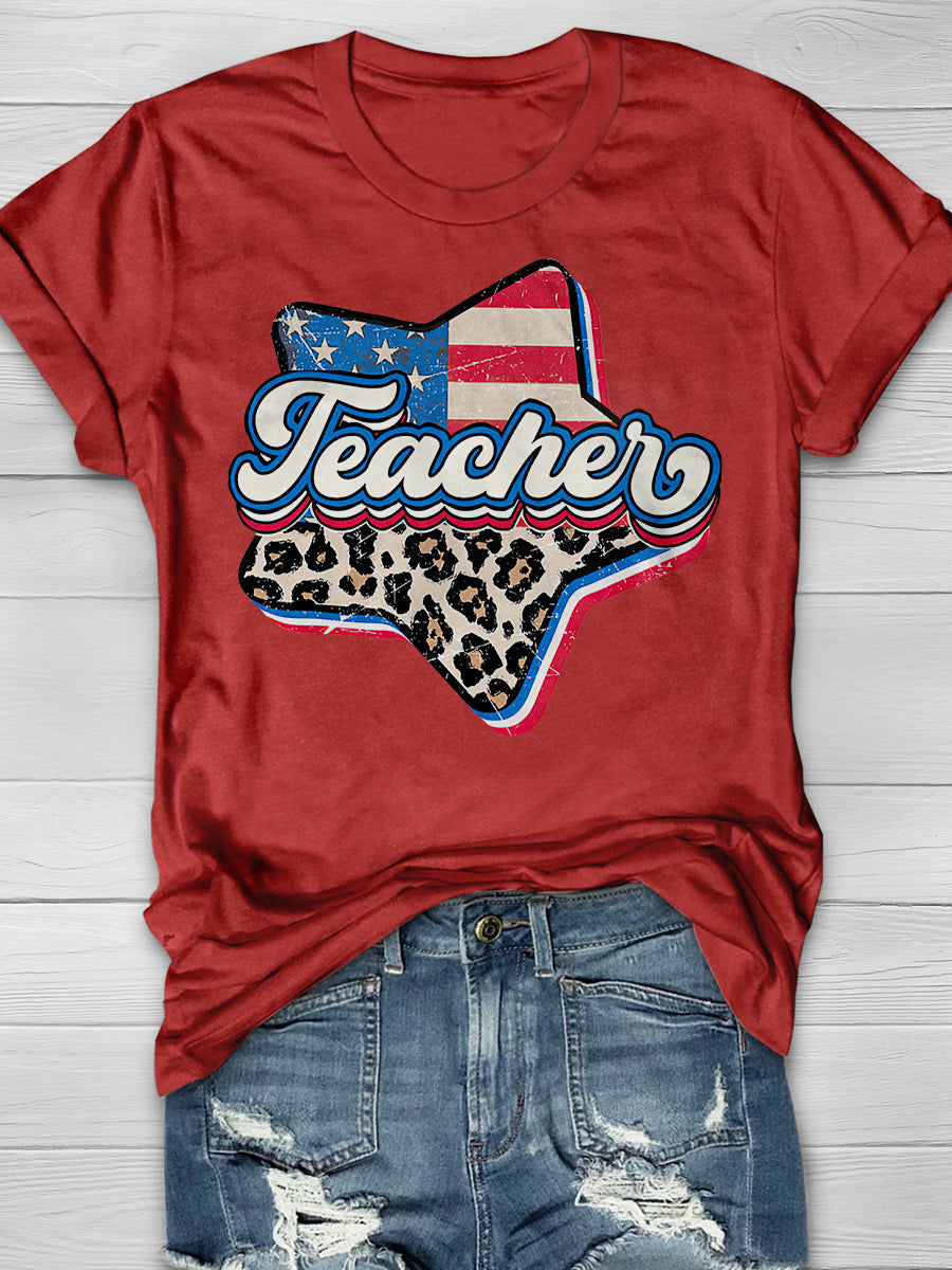 Teacher Print Graphic T-shirts