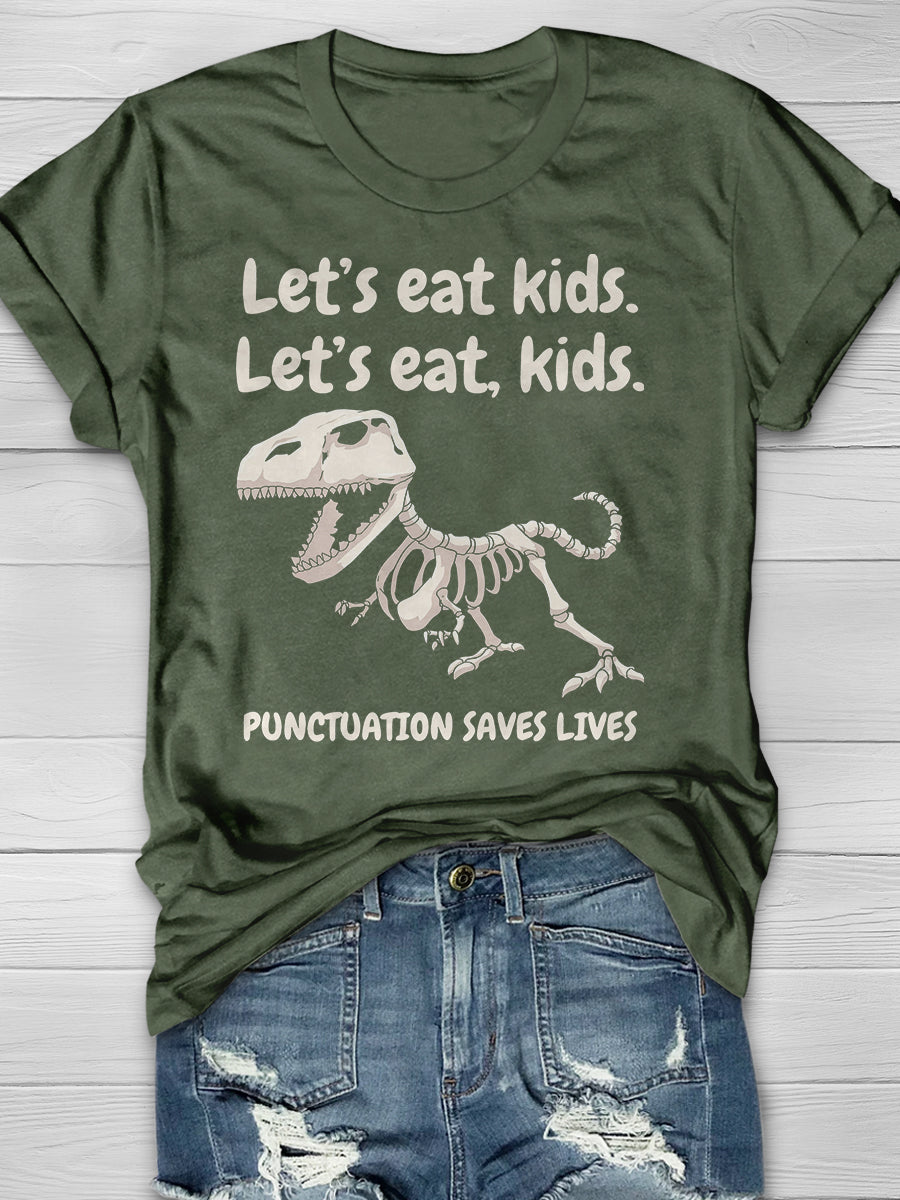 let's Eat Kids let's Eat,Kids Print Graphic T-shirts