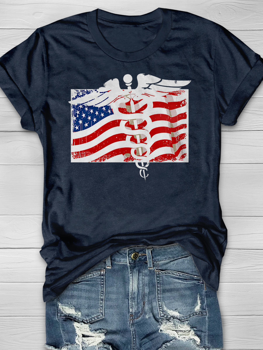 American Nurse Art Print Short Sleeve T-shirt