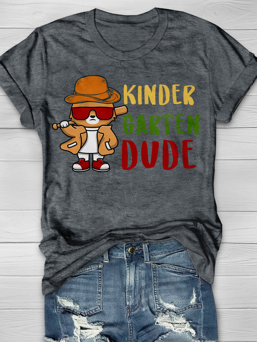 Kinder Dude Print Graphic T-shirts