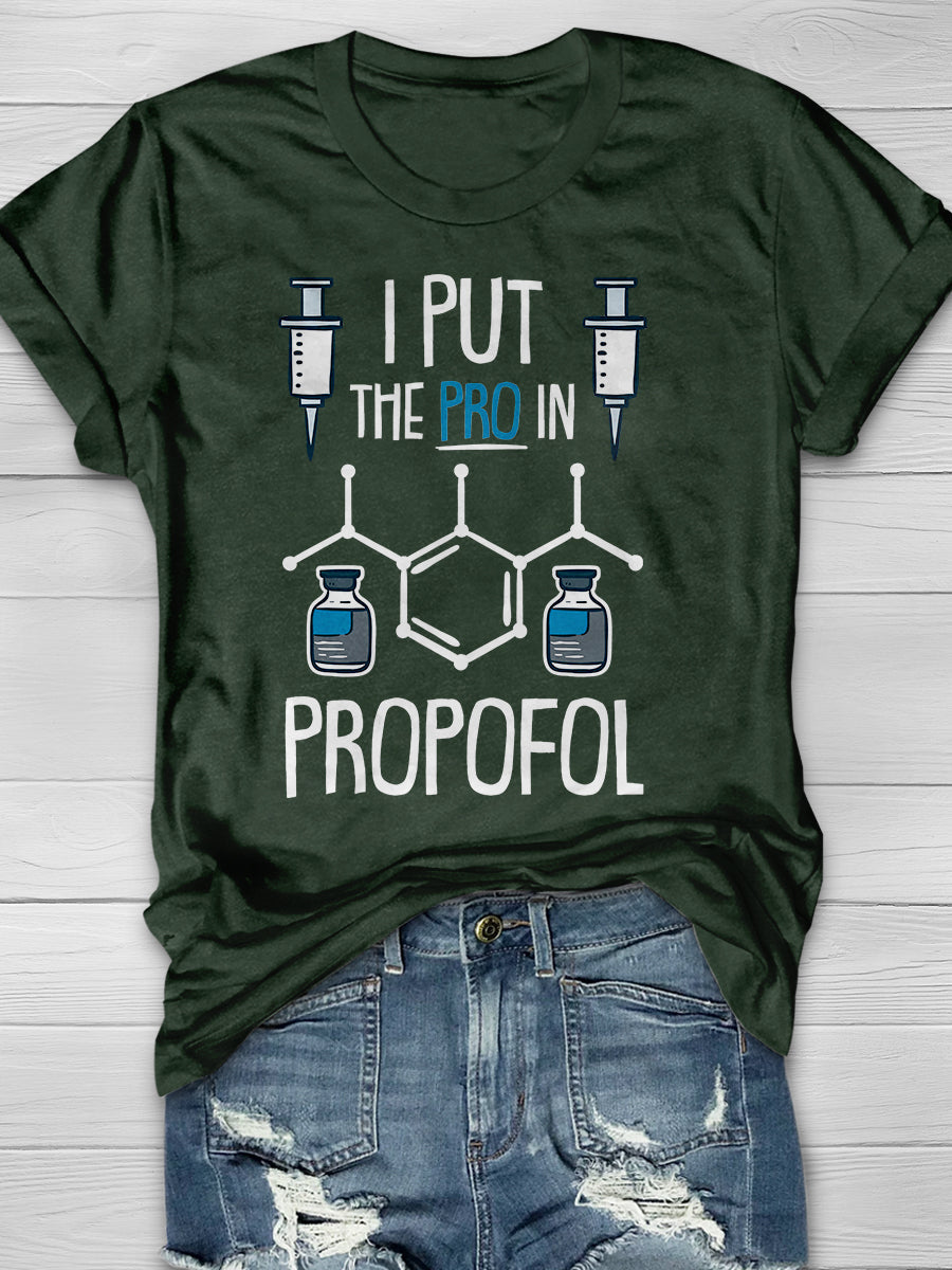 ANESTHESIA Pro In Propofol Print Short Sleeve T-shirt
