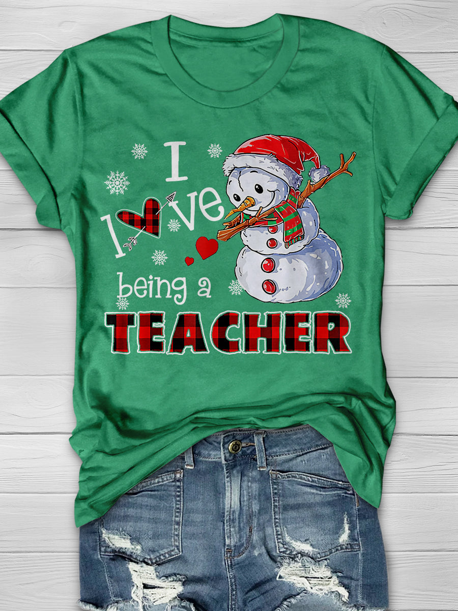 I Love Being A Teacher Print Graphic T-shirts