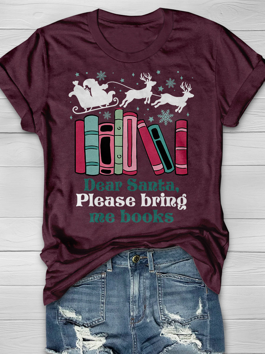 Books Christmas Print Graphic T-shirts