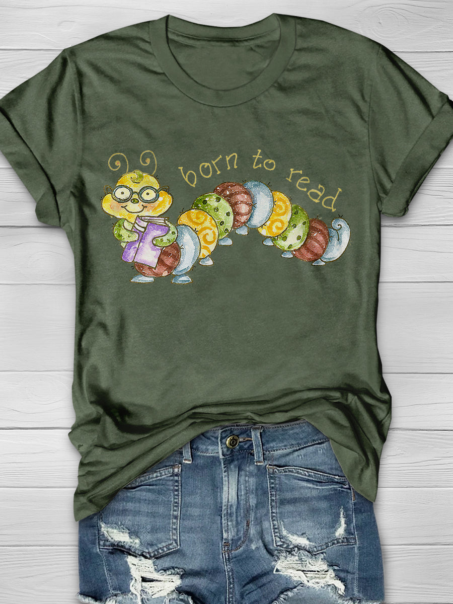 Born To Read Print Graphic T-shirts