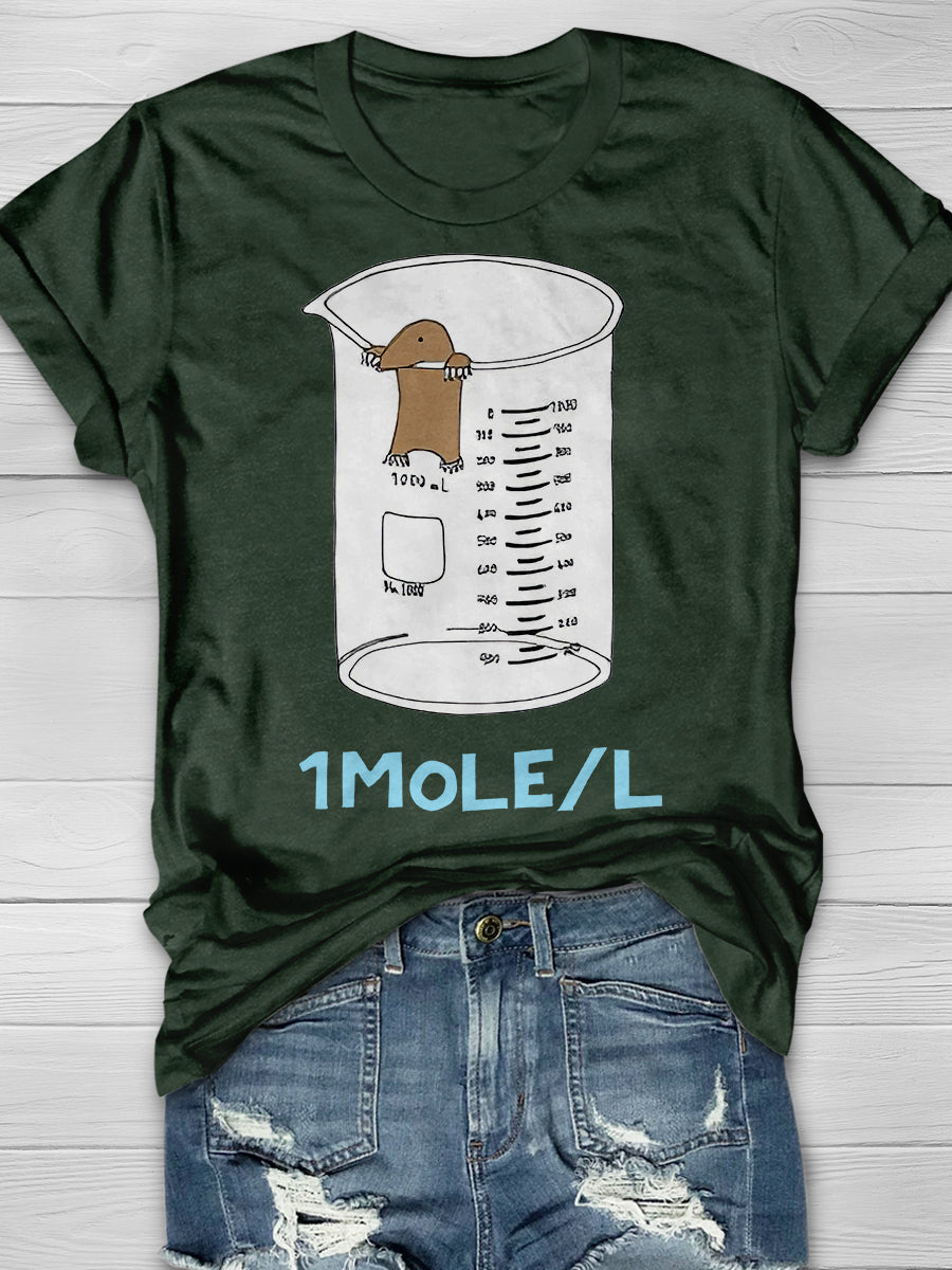 Chemistry 1 Mole per Litre Teacher Print Graphic T-shirts