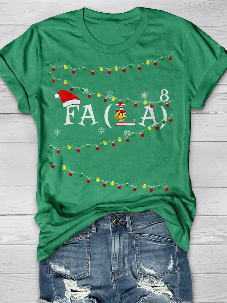 Funny Math Teacher Christmas Print Graphic T-shirts