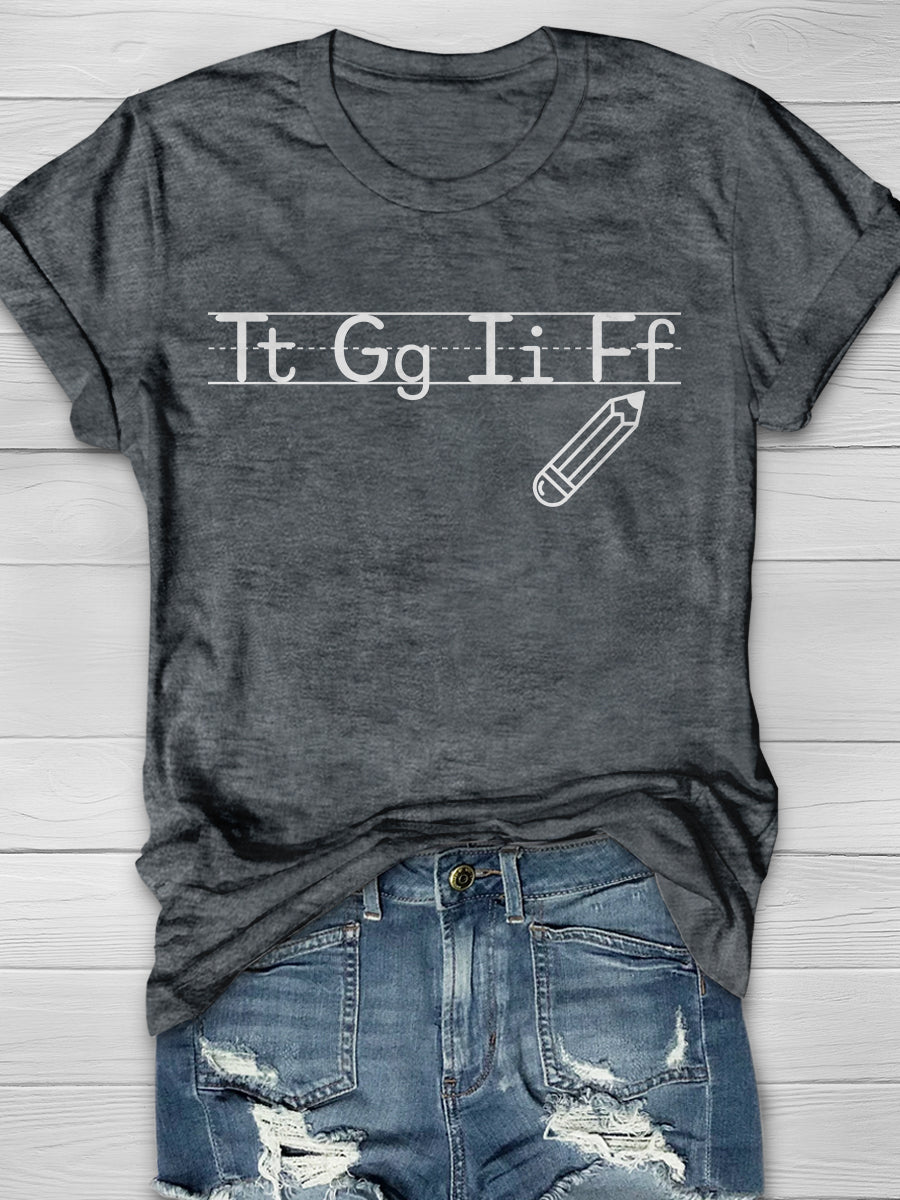 T G I F Teacher Print Graphic T-shirts