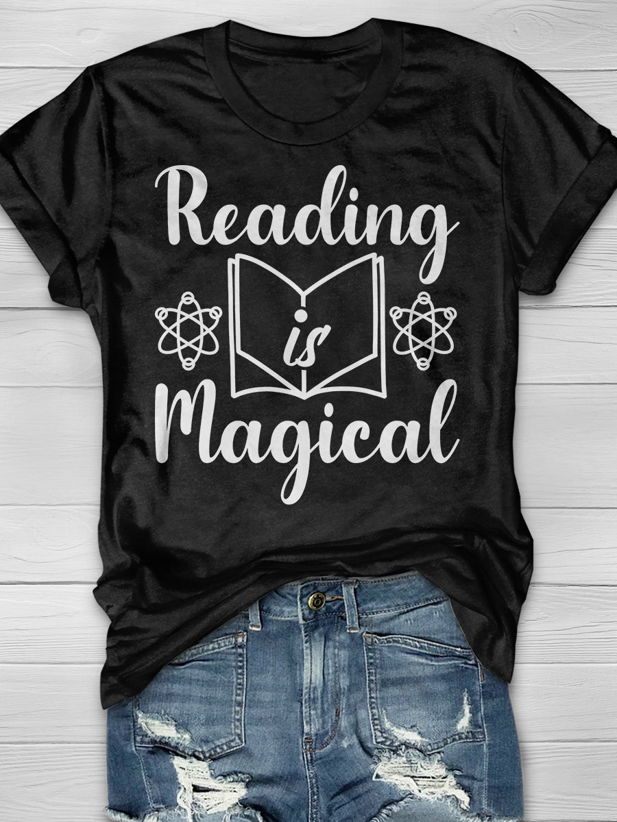 Reading Is Magical Print Graphic T-shirts