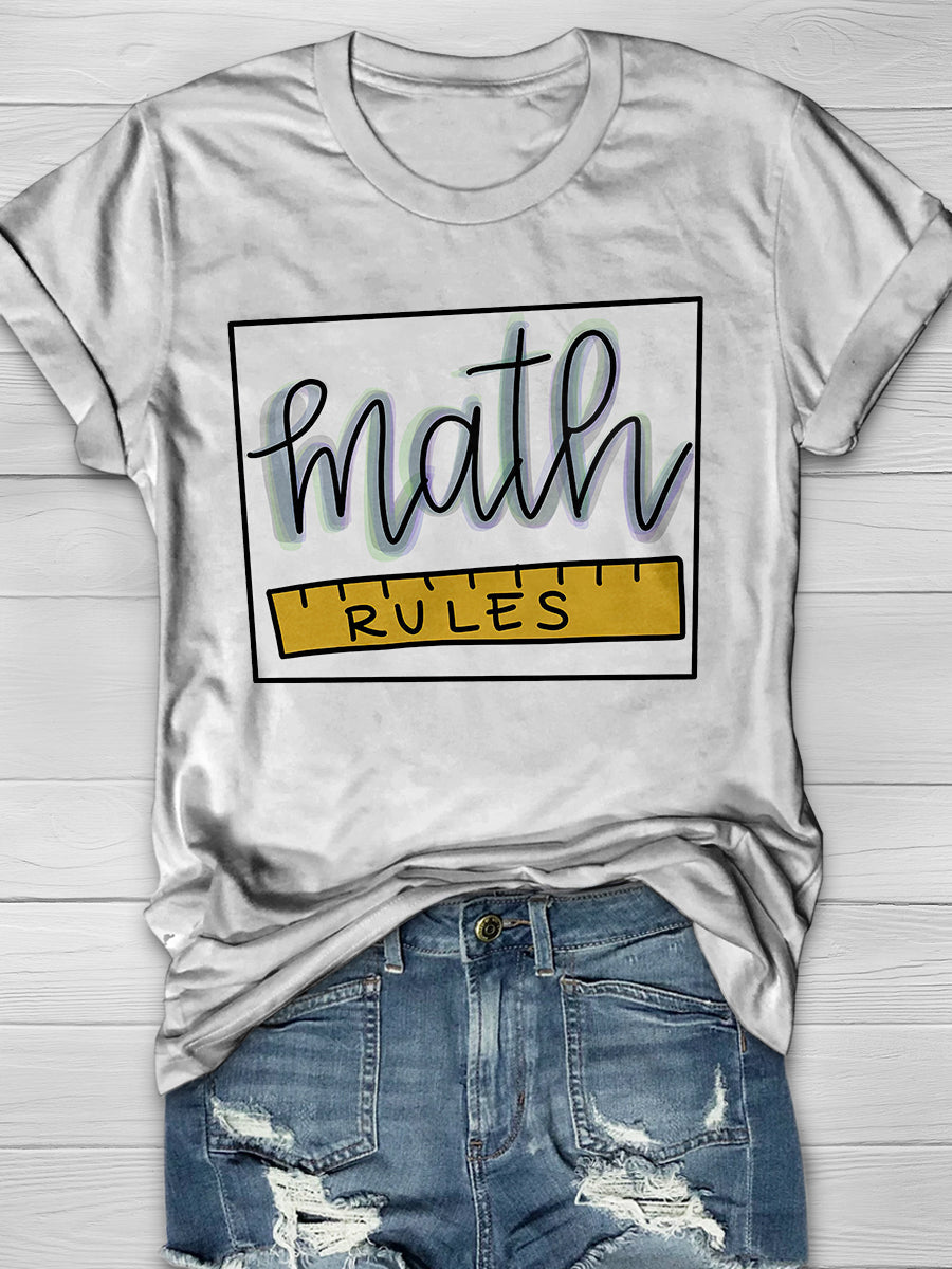 Math Rules Print Graphic T-shirts
