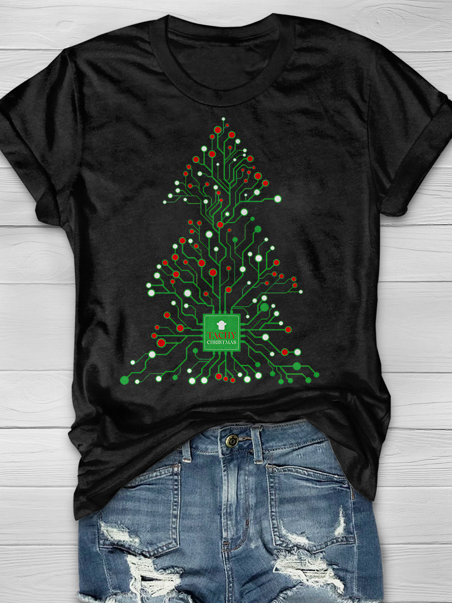 The Techy Christmas Print Graphic T-shirts