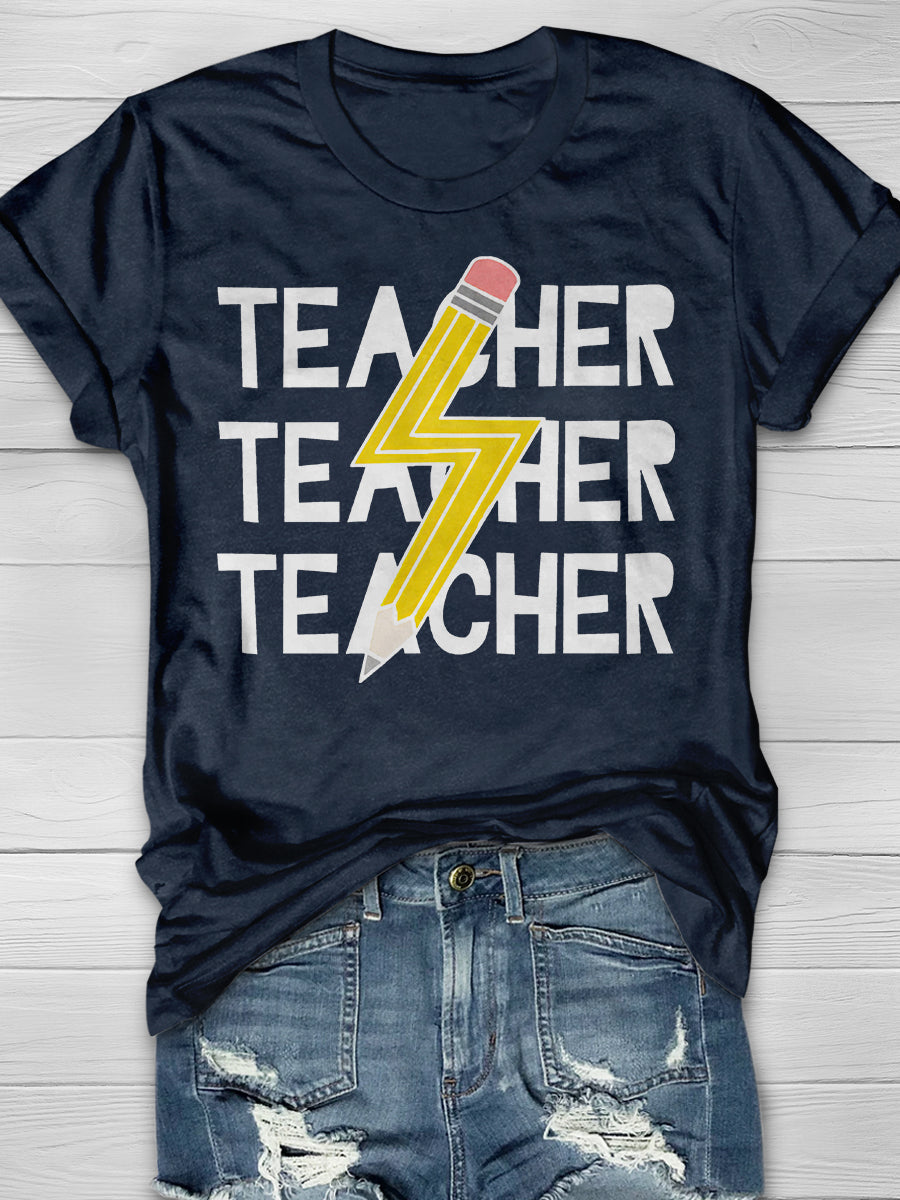 Teacher Print Graphic T-shirts