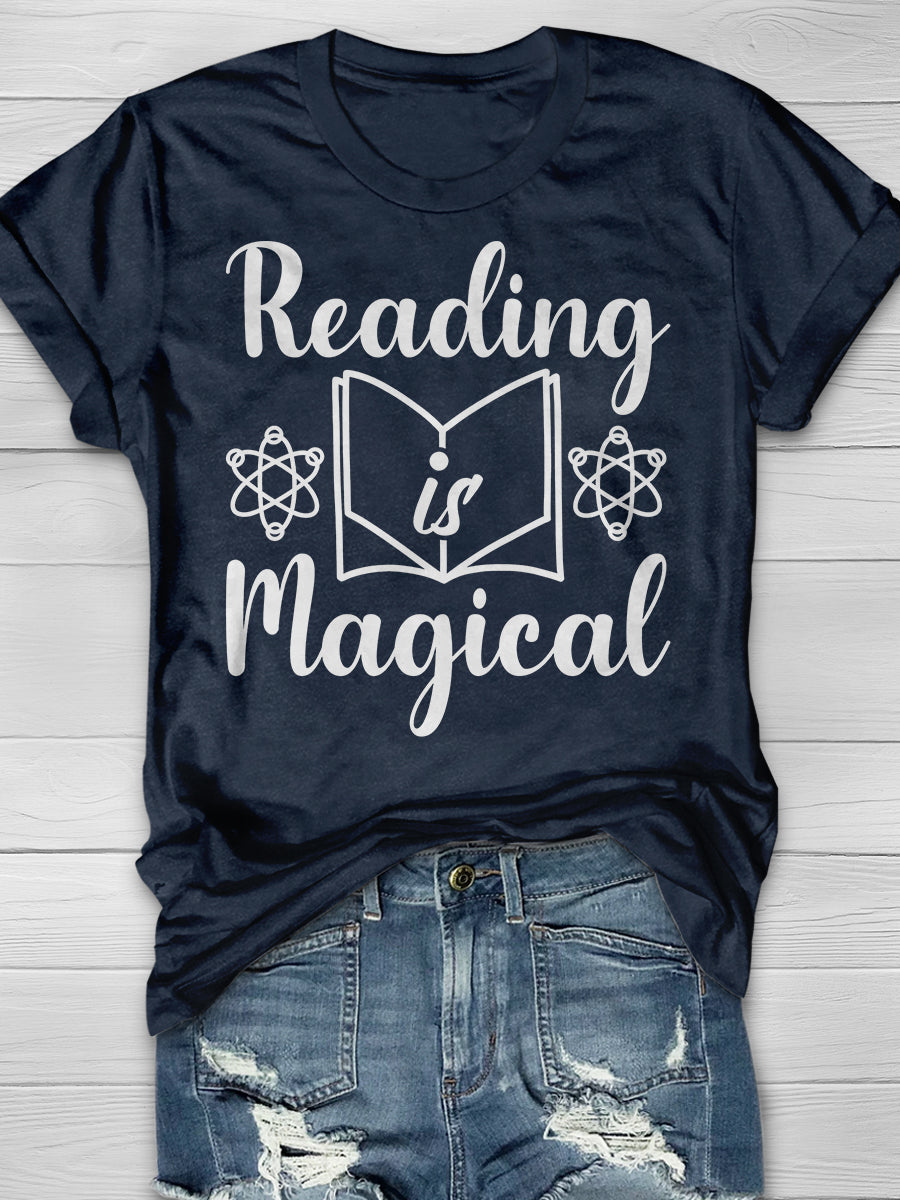Reading Is Magical Print Graphic T-shirts
