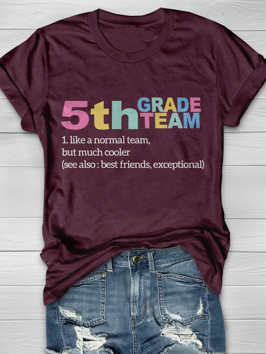 5th Grade Teacher Print Short Sleeve T-shirt
