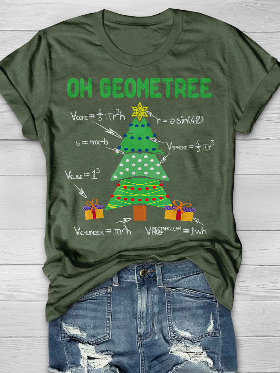 Geometry Math Teacher Christmas Print Graphic T-shirts
